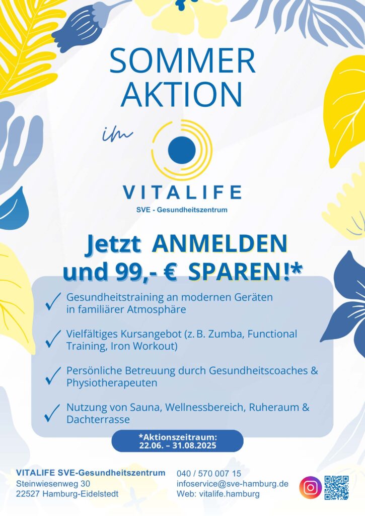 Flyer mit Infos zur Sommeraktion im VITALIFE